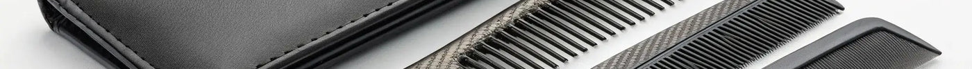Professional carbon fiber comb set for anti-static, heat-resistant styling.