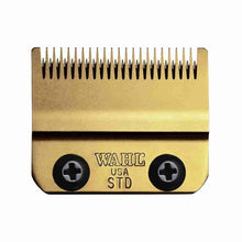 “Gold DLC/Titanium Wahl Stagger-Tooth Blade 2161-700 with two-hole mount.”