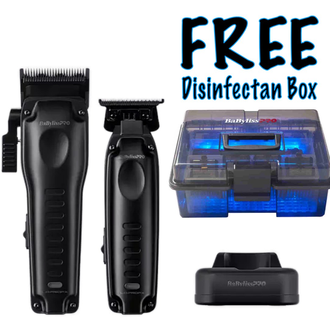 BaBylissPRO LO-PROFX Compact Matte Black Set + Barbersonic Box (Bundle)