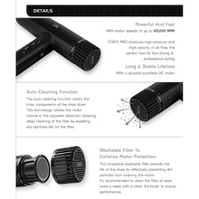 JRL Forte Pro Dryer – Professional Ionic Hair Dryer with Diffuser (Black) JRL