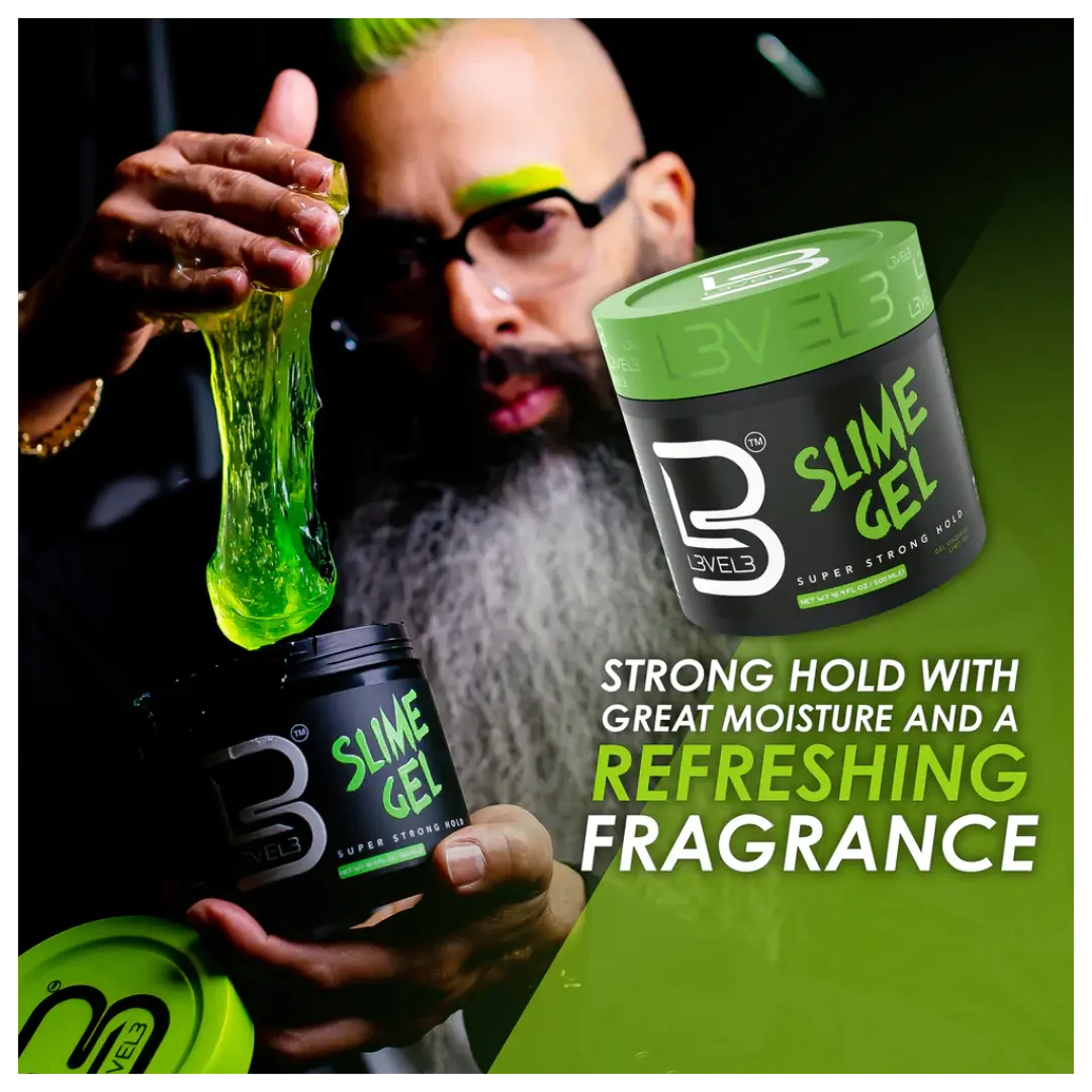 Level 3 Ultra-Hold Slime Gel with Castor Oil: Barber-Grade Sleek Finish Hair Styler - BUYBARBER.COM