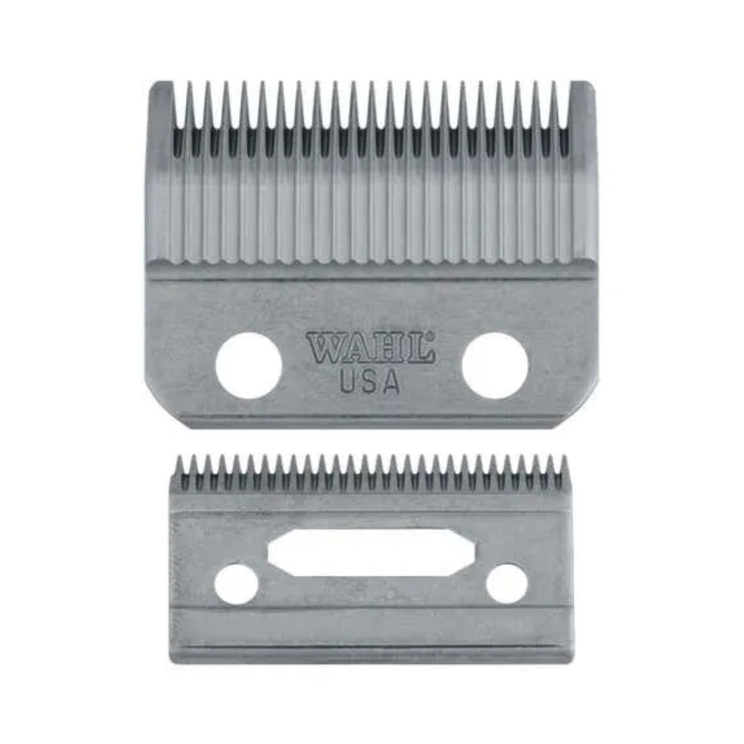 “Wahl #1006 2-Hole Standard clipper blade set with mounting screws and oil vial.”
