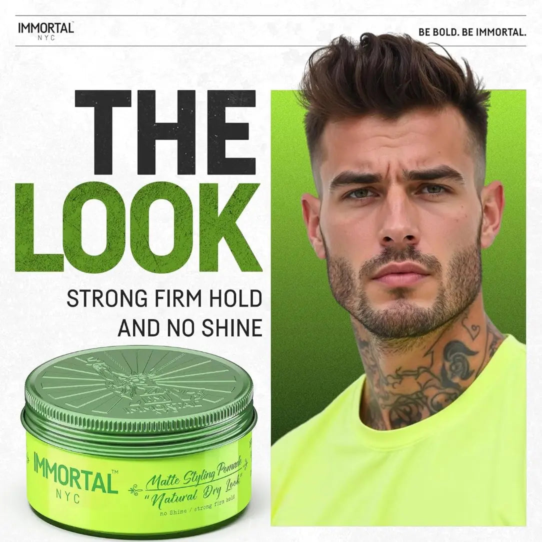 IMMORTAL NYC Dry Matte Styling Pomade – Strong Hold, Matte Finish (150 ml)