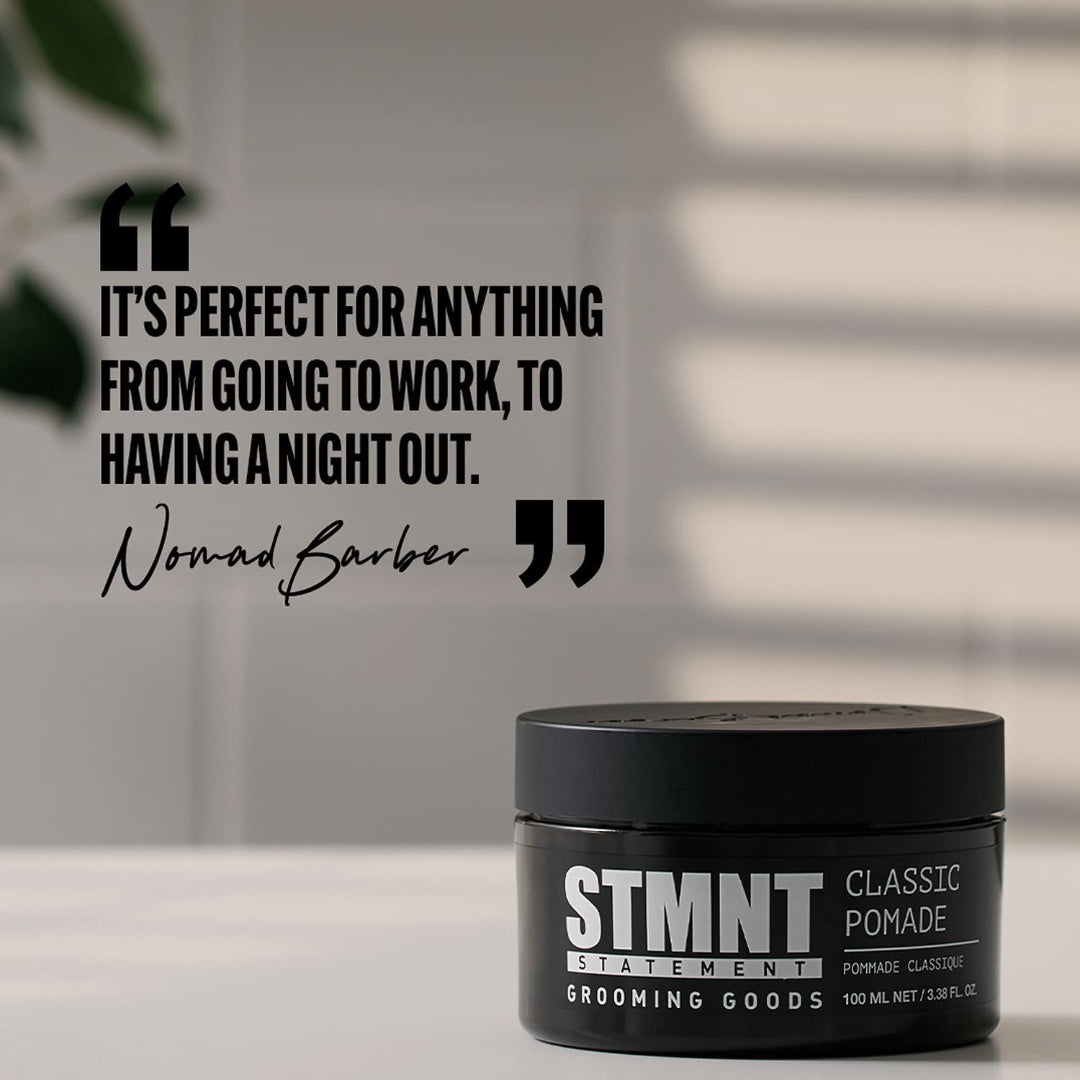 STMNT Classic Pomade 3.38 oz — Strong Control, Natural Shine, Water‑Based