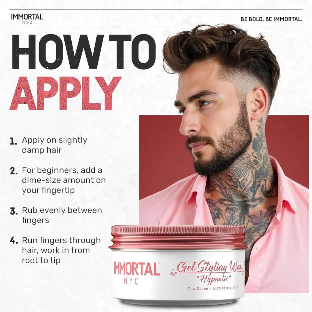 IMMORTAL NYC Hypnotic Gel Styling Wax – Strong Hold, Semi-Matte, 150 ml
