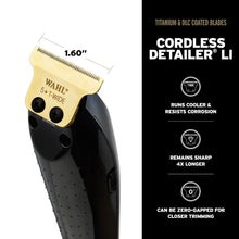 Wahl cordless detailer LI hair trimmer with gold blade on a white background