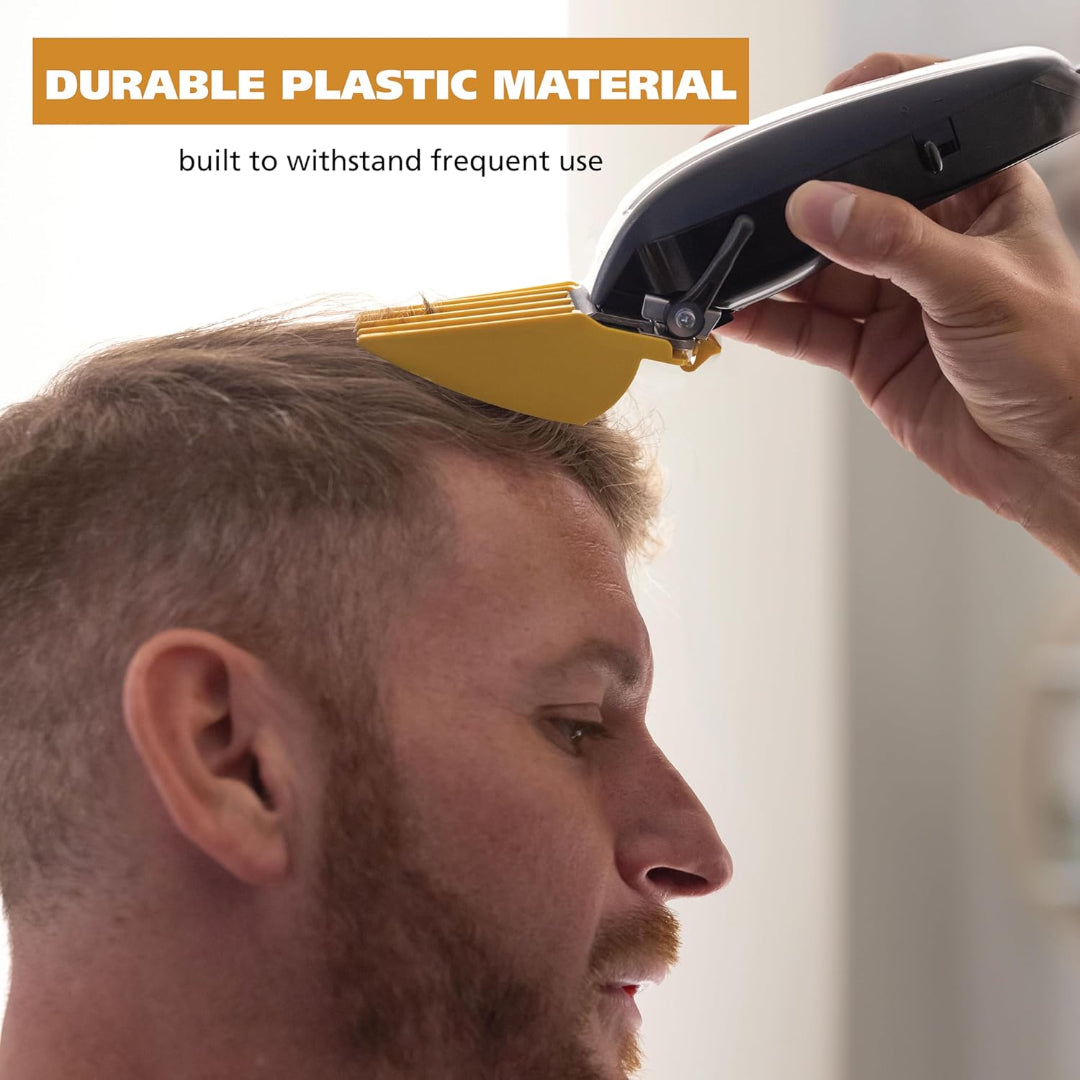 “User attaching Wahl Secure-Fit #10 guard to a full-size Wahl clipper blade.”