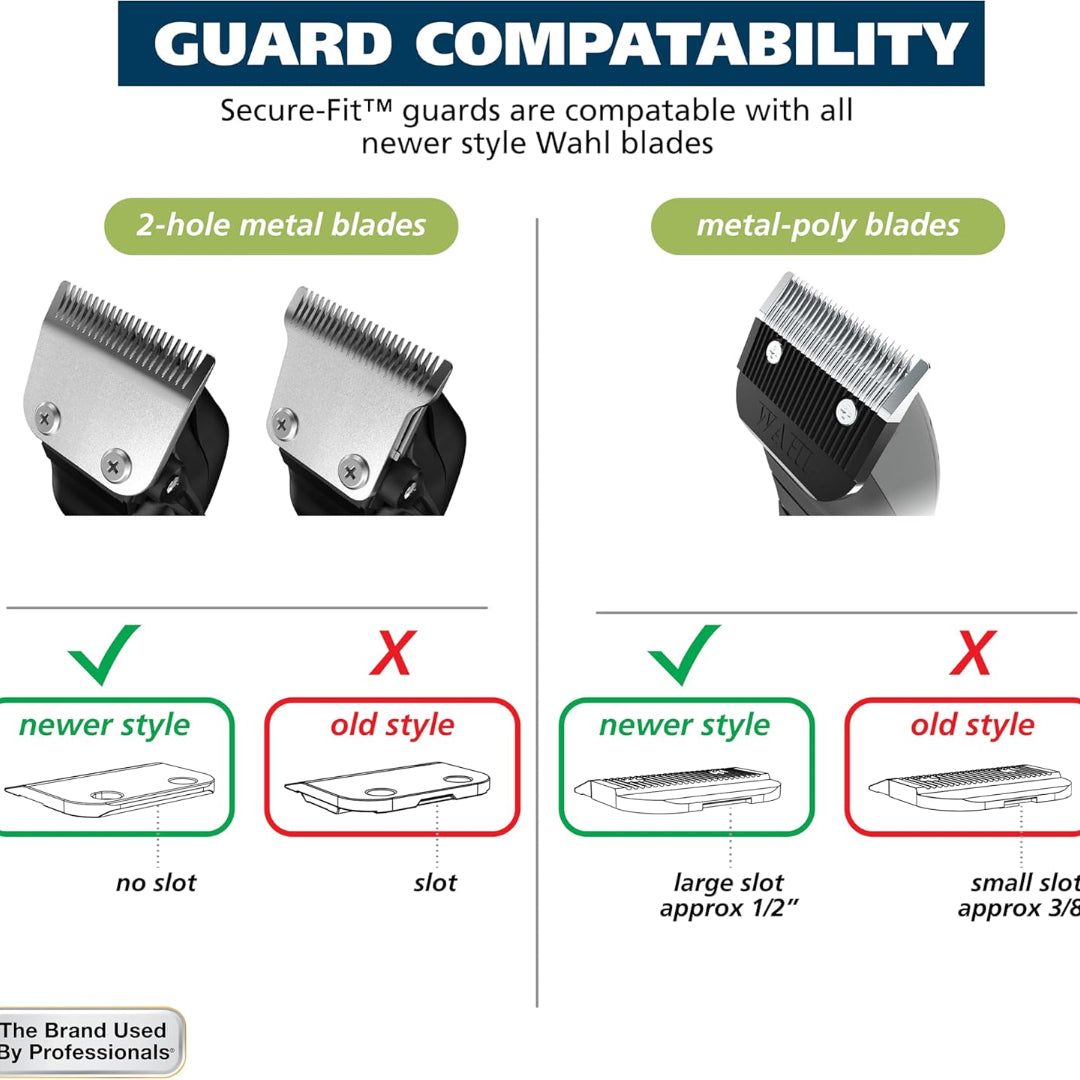 Wahl Secure-Fit Long Hair Guard Set – Sizes 10 (1 ¼″) & 12 (1 ½″)