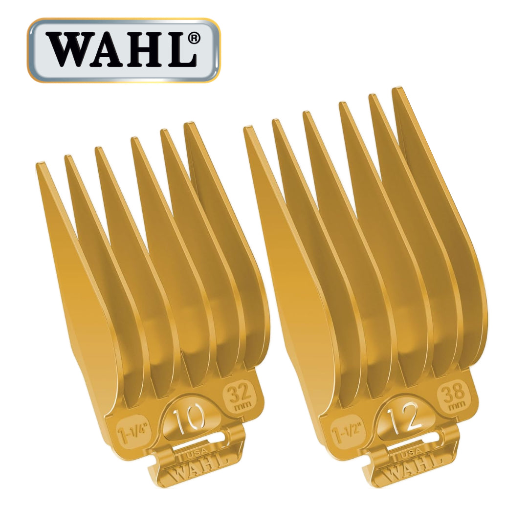 “Close-up of Wahl #12 (1 ½-inch) guard’s rounded teeth for snag-free cutting.”