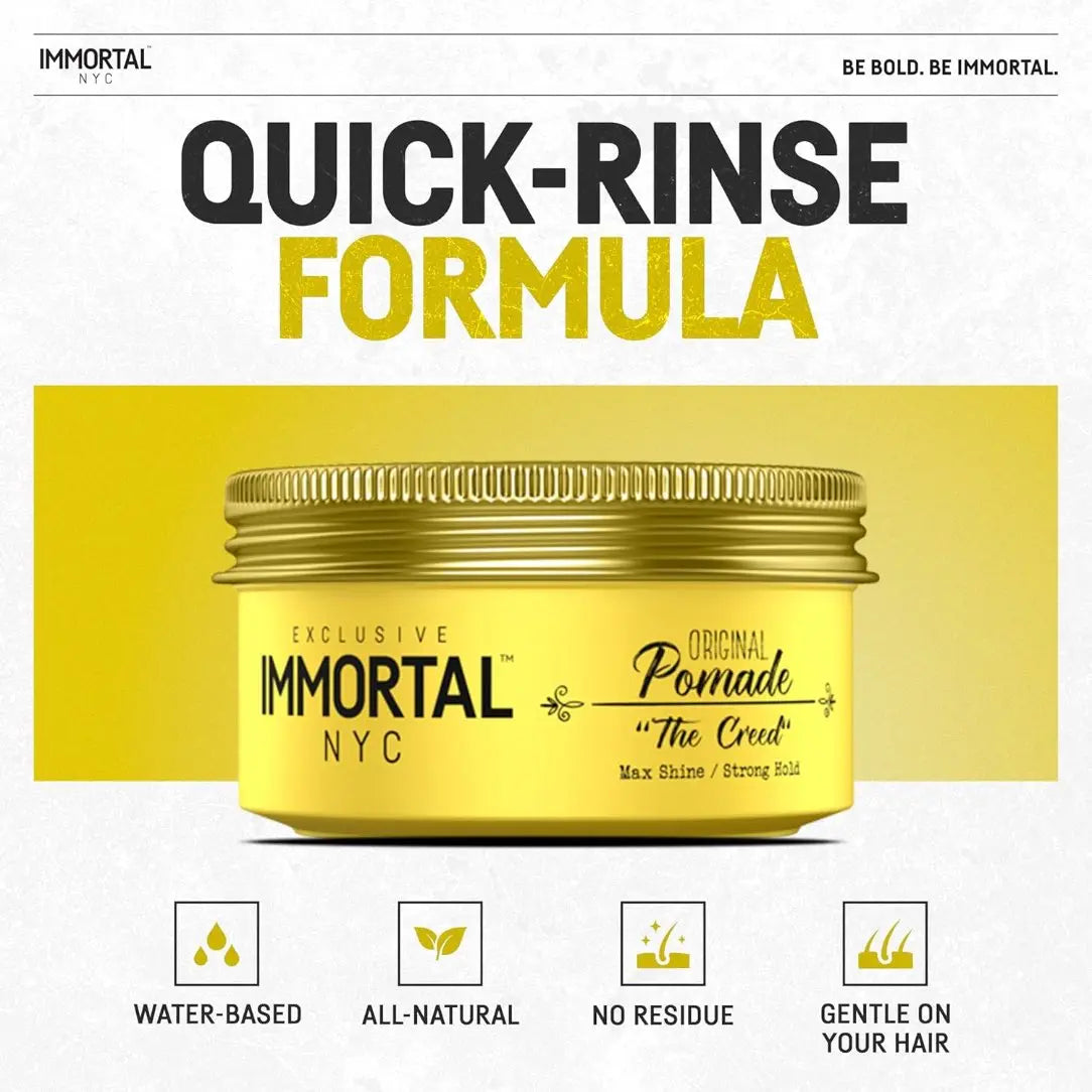 Immortal NYC Original Pomade "The Creed" – Strong Hold & Shiny Look
