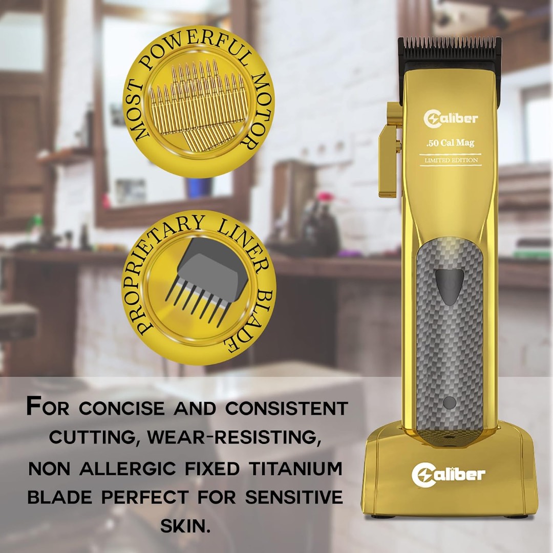 Caliber .50 Cal Gold Clipper | 10 000 SPM, 8-Hour Battery, DLC Blades
