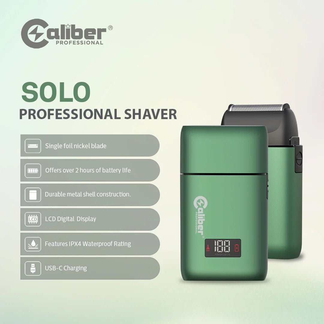 Caliber Solo Professional Electric Shaver | Metal Shell, LCD, IPX4