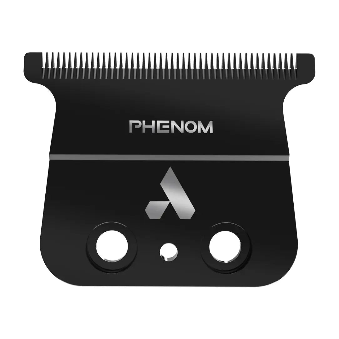 “Close-up: DLC-coated deep-tooth T-blade for Andis PHENOM trimmer.”