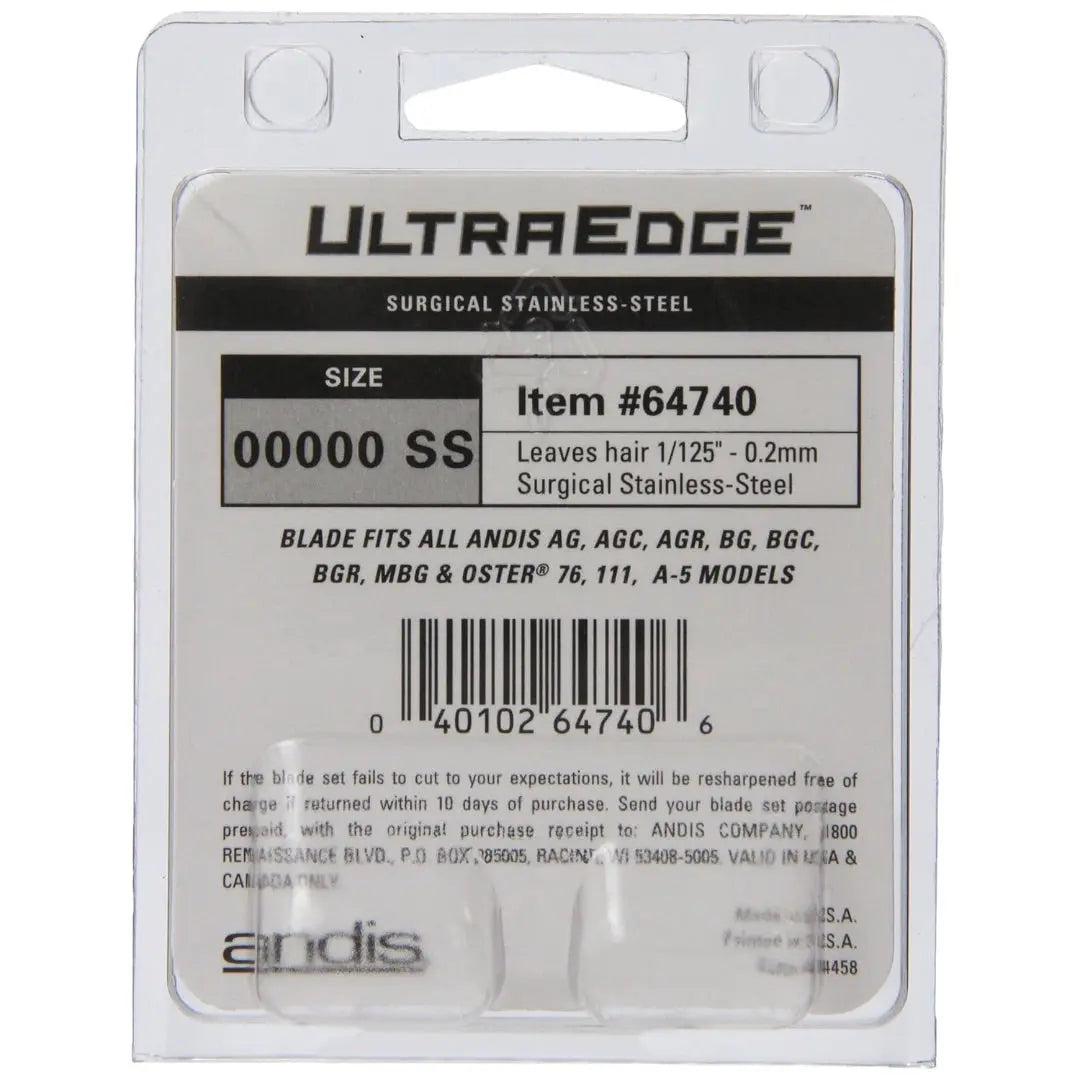 Andis 64740 UltraEdge Detachable Clipper Blade - Carbon Steel, 25-Inch Cut - BUYBARBER.COM