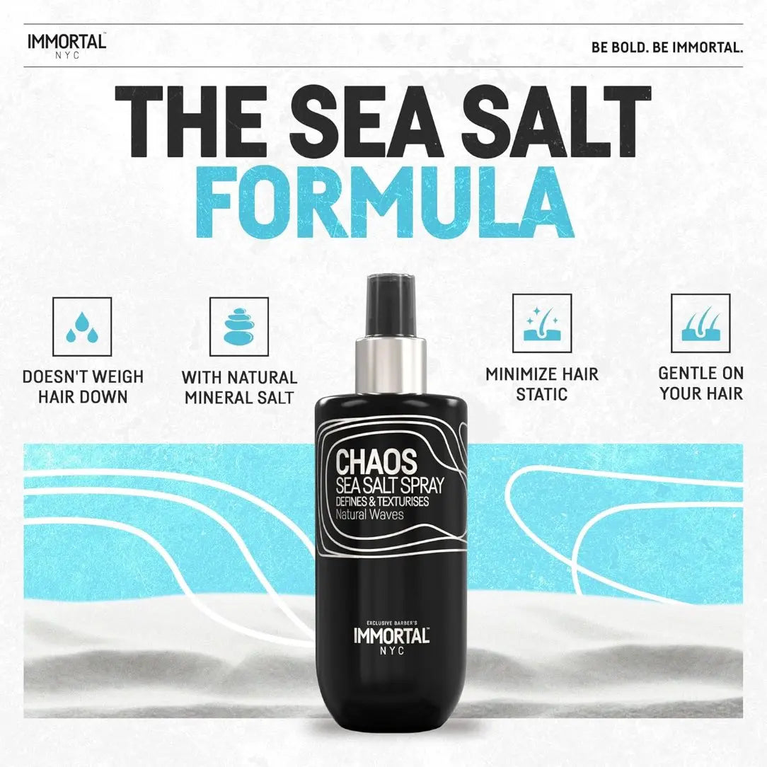Immortal NYC Chaos Sea Salt Spray – Define & Texturize with Natural Waves