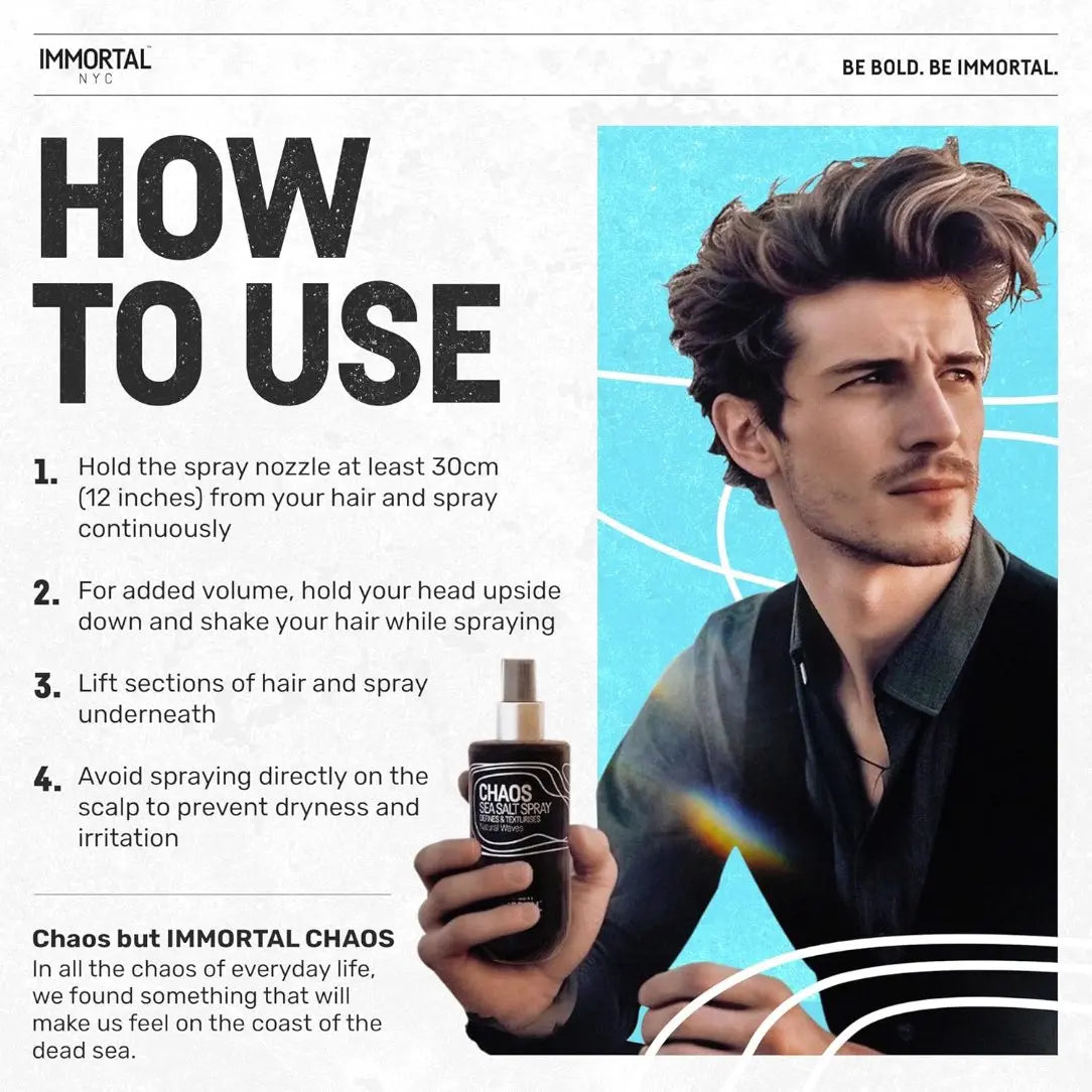 Immortal NYC Chaos Sea Salt Spray – Define & Texturize with Natural Waves
