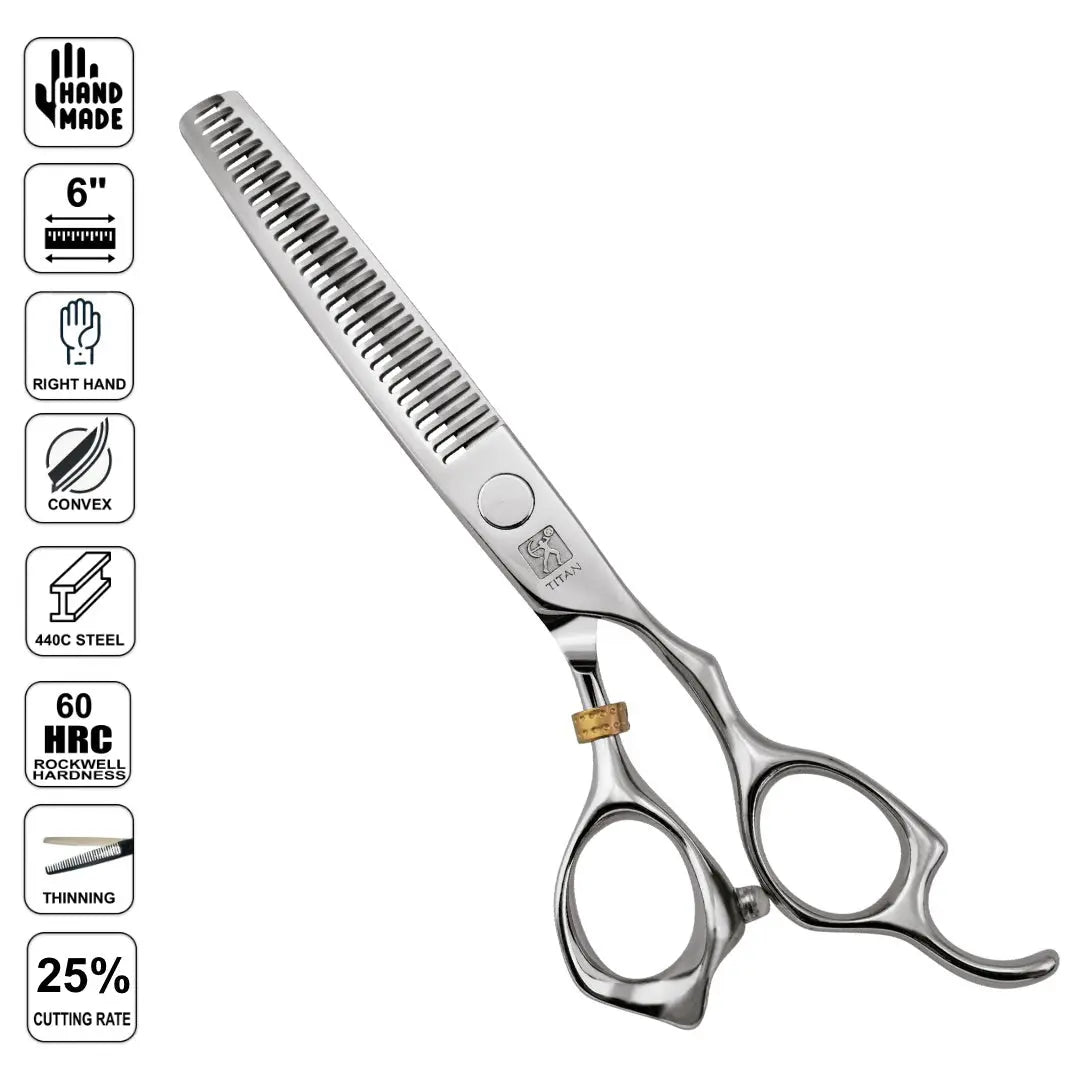 Professional Japanese Hair Thinning Shears | Hand Made | 6 Inch | 440C Stainless Steel - BUYBARBER.COM