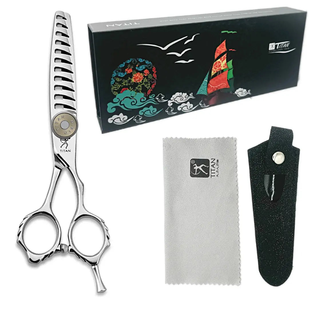Handmade Japan VG10 Thinning Shears (6”) – Gold Knob - BUYBARBER.COM