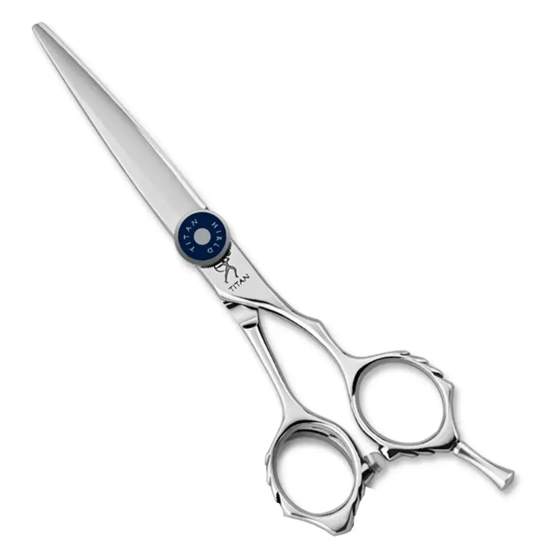 “Handmade Japan VG10 Cutting Shears (6”) with a bright Royal Blue tension knob”