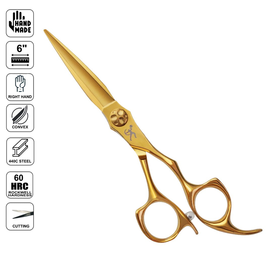 Professional Japanese 6" Gold Hair Cutting Shears – Hand Made 440C