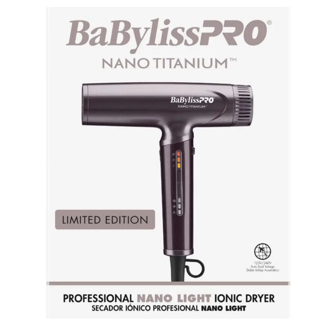 BaBylissPRO Nano Titanium Nightfall High-Speed Dryer | Lightweight Ionic - BUYBARBER.COM