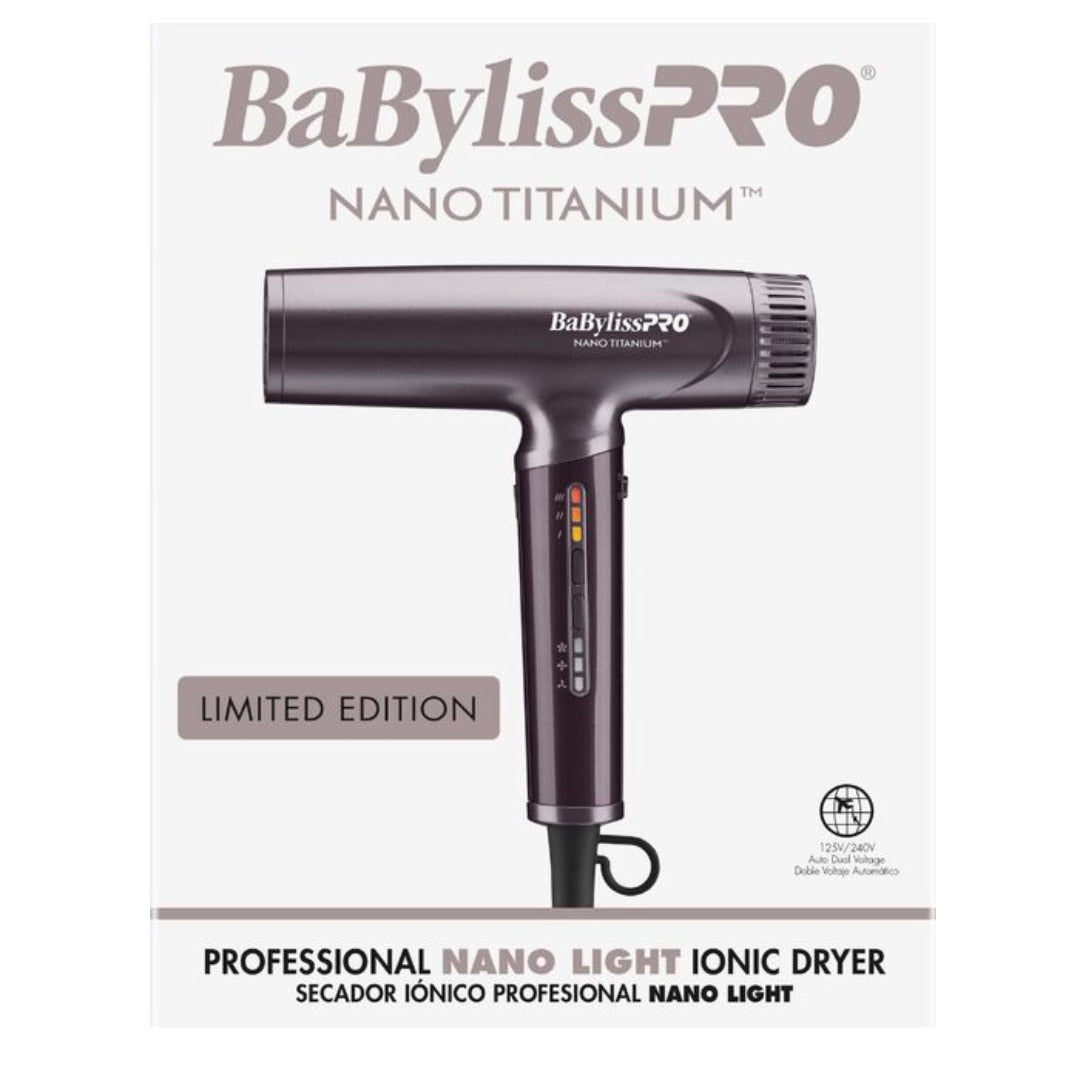 BaBylissPRO Nano Titanium Nightfall High-Speed Dryer | Lightweight Ionic