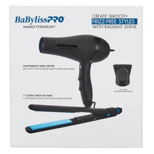 BaBylissPRO Matte-Black Nano Titanium Dryer + 1″ Ultra-Thin Iron - BUYBARBER.COM