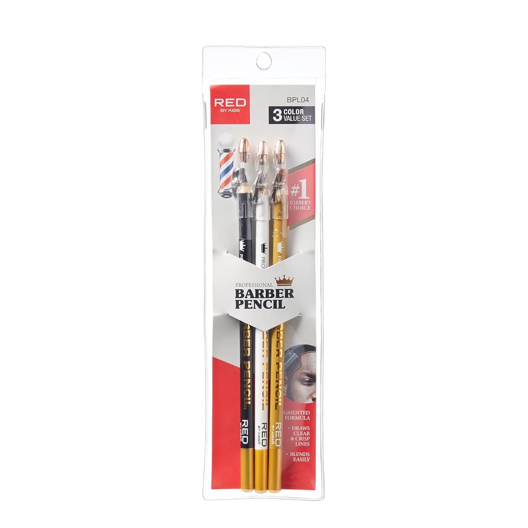 Red by Kiss 3PCS Barber Pencil Set | Precision Outlining for Hair and Beard