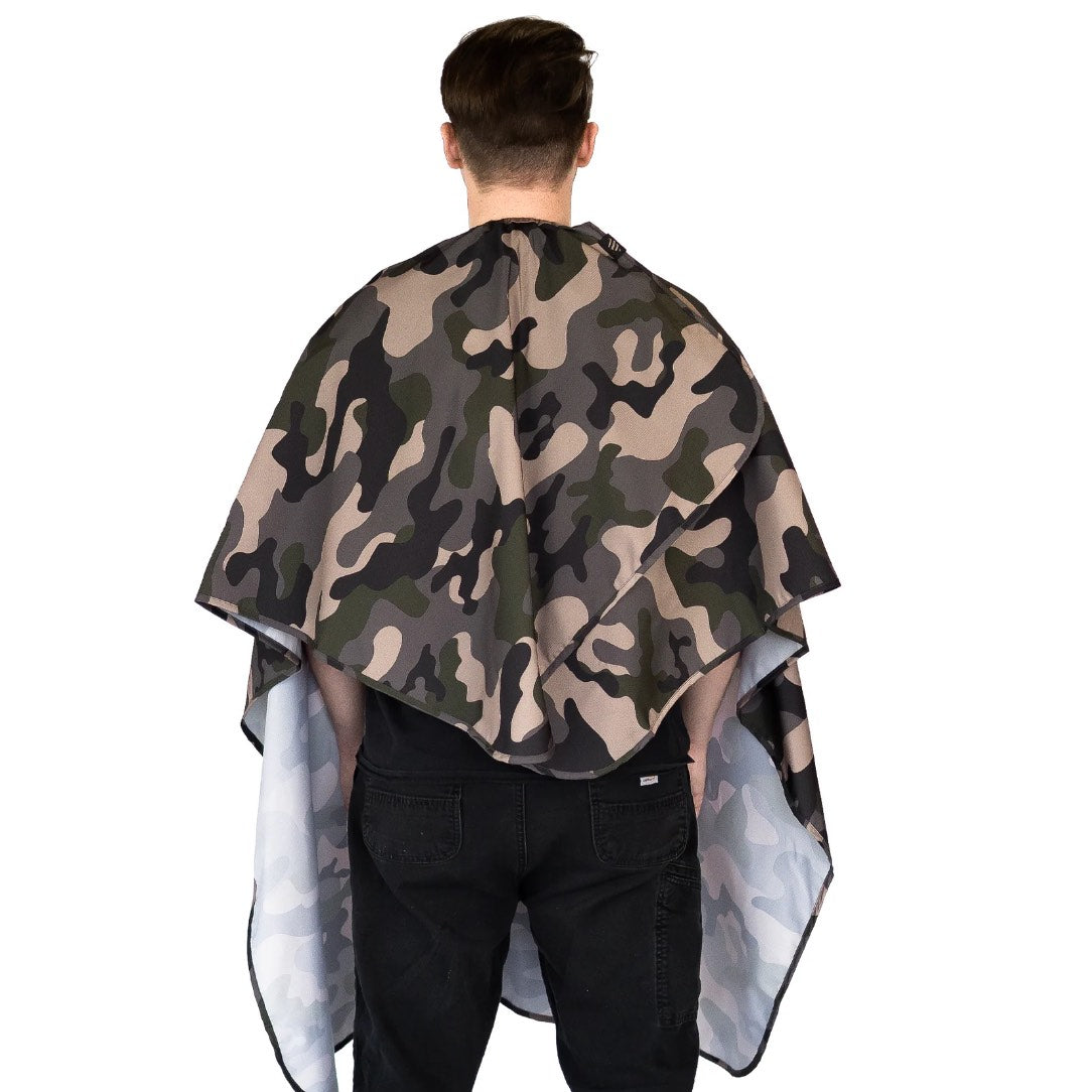 Barber Strong Camo Barber Cape | Static‑Free, Water‑Resistant
