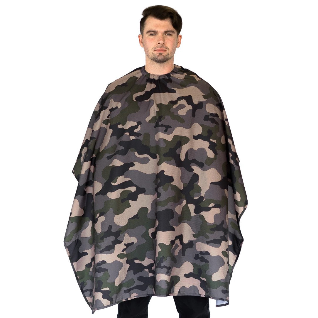Barber Strong Camo Barber Cape | Static‑Free, Water‑Resistant