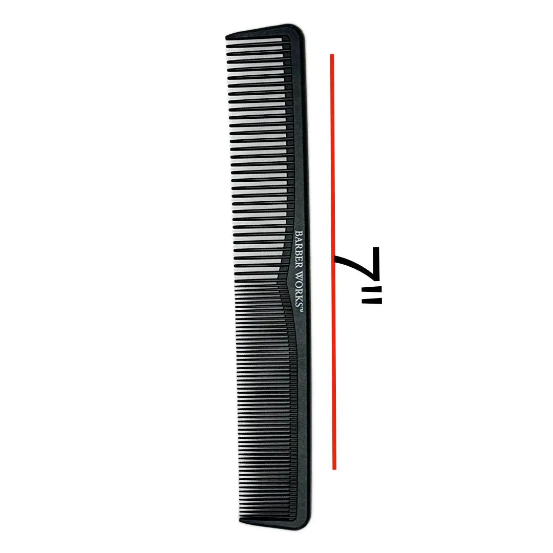 Barber Works Styling Comb | Carbon Fiber | 7" - BUYBARBER.COM