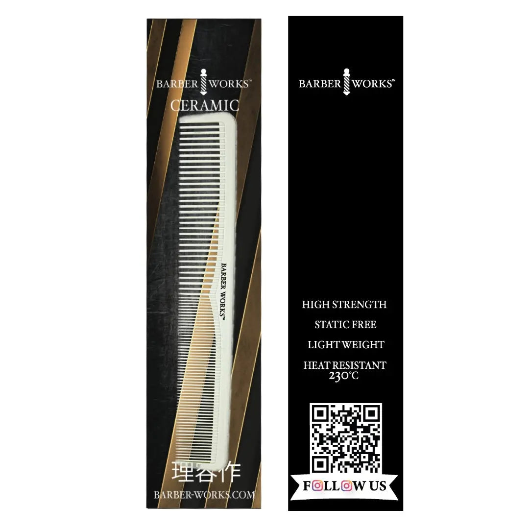 Barber Works Styling Comb | Hybrid Ceramic | 7" - BUYBARBER.COM
