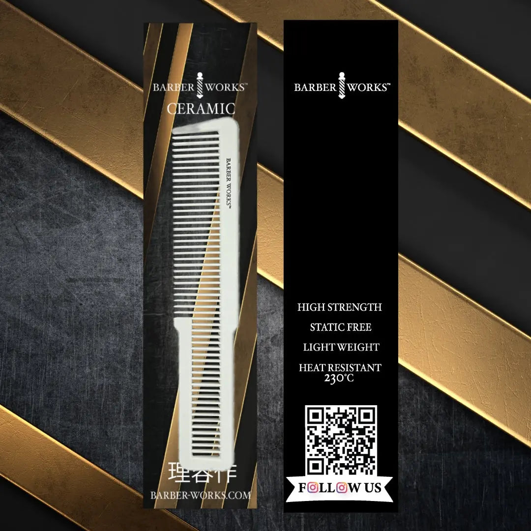 Barber Works Clipper Comb | Hybrid Ceramic | 8" - BUYBARBER.COM