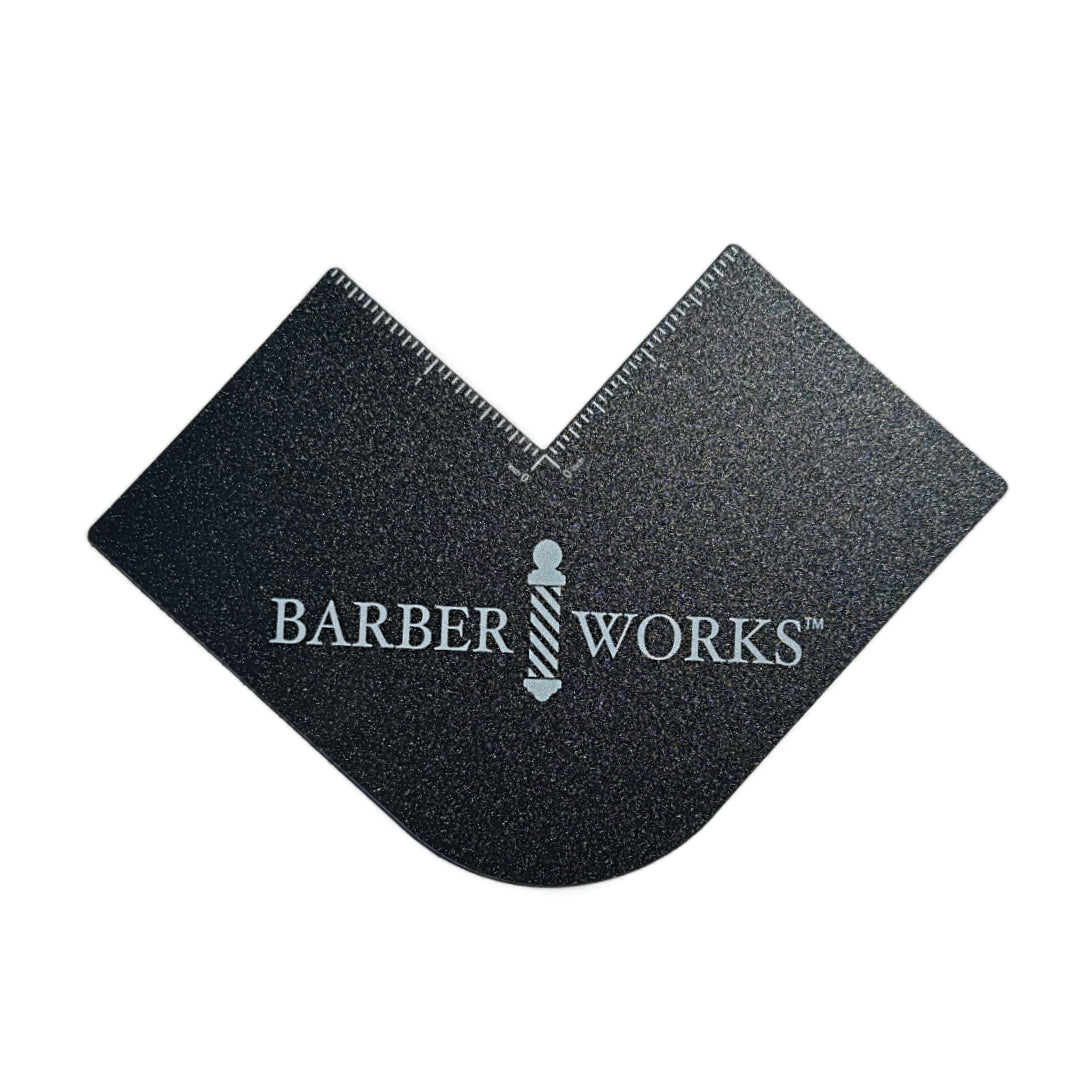 “Close‑up of measurement indicators on Klutch Card for symmetric beard lines”