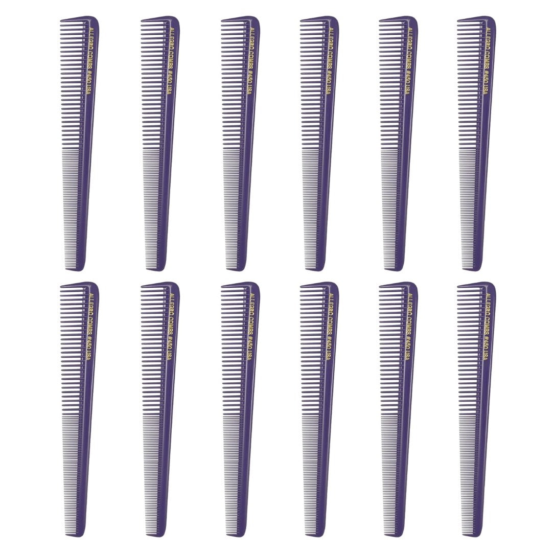 Krest Cleopatra #450 7" Tapered Barber Comb – 12 Pack – Colors