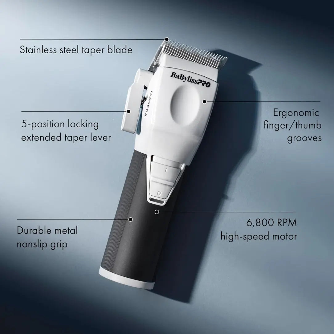 BaBylissPRO® COREFX Clipper – 6,800 RPM, USB-C, 2-Hour Runtime