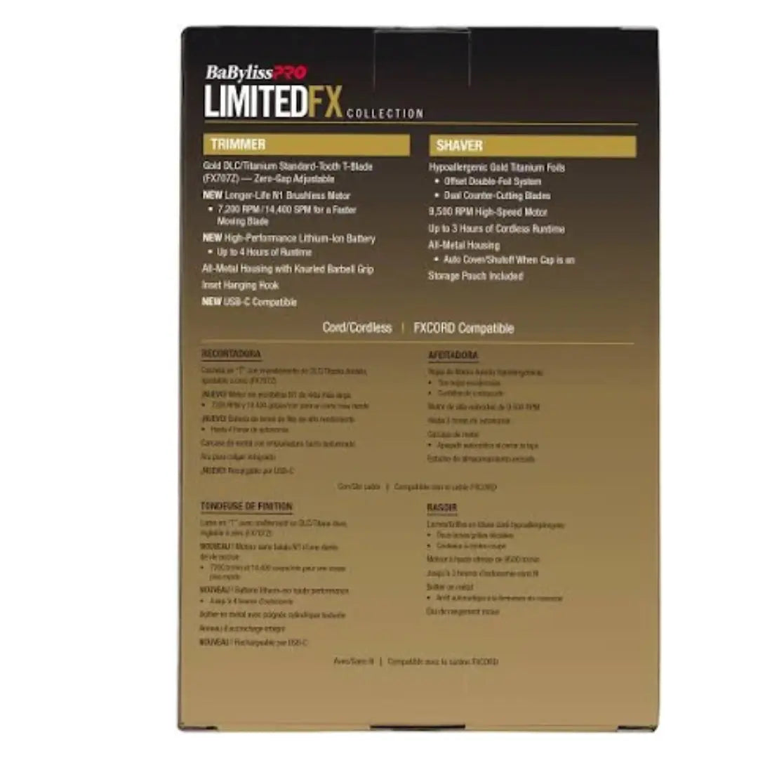 BaBylissPRO® LimitedFX Gold Trimmer and Double-Foil Shaver Set BaByliss