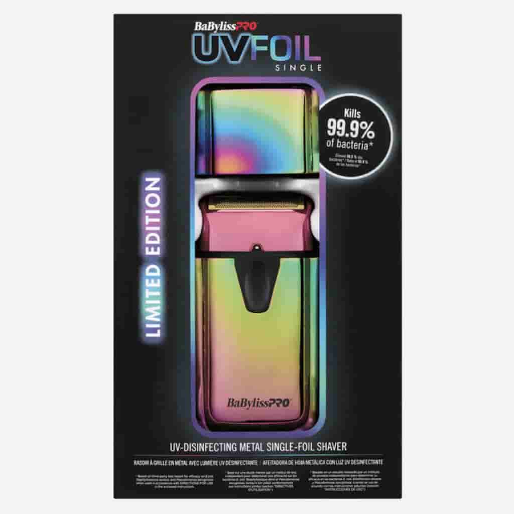 Babylisspro® UVfoil limited edition iridescent uv-disinfecting single-foil shaver BaByliss