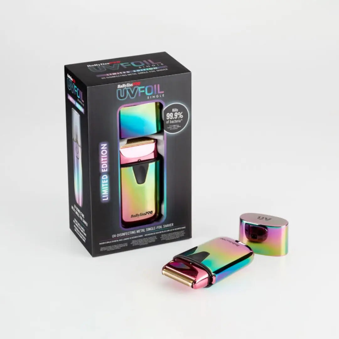Babylisspro® UVfoil limited edition iridescent uv-disinfecting single-foil shaver BaByliss