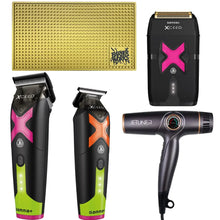 Limited Bundle: JetLiner Dryer + Gamma+ XCeed Clipper, Trimmer & Shaver + Barber Works Station Mat - BUYBARBER.COM