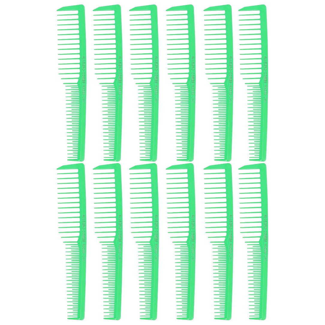 Krest 6000 Wide-Tooth Teasing Combs – Made in USA – 12 Pack – Colors