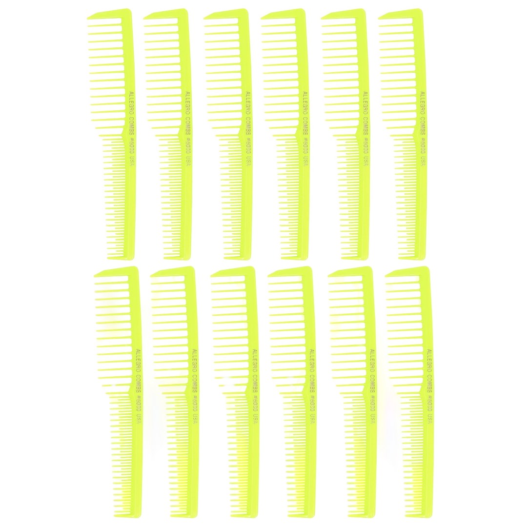Krest 6000 Wide-Tooth Teasing Combs – Made in USA – 12 Pack – Colors