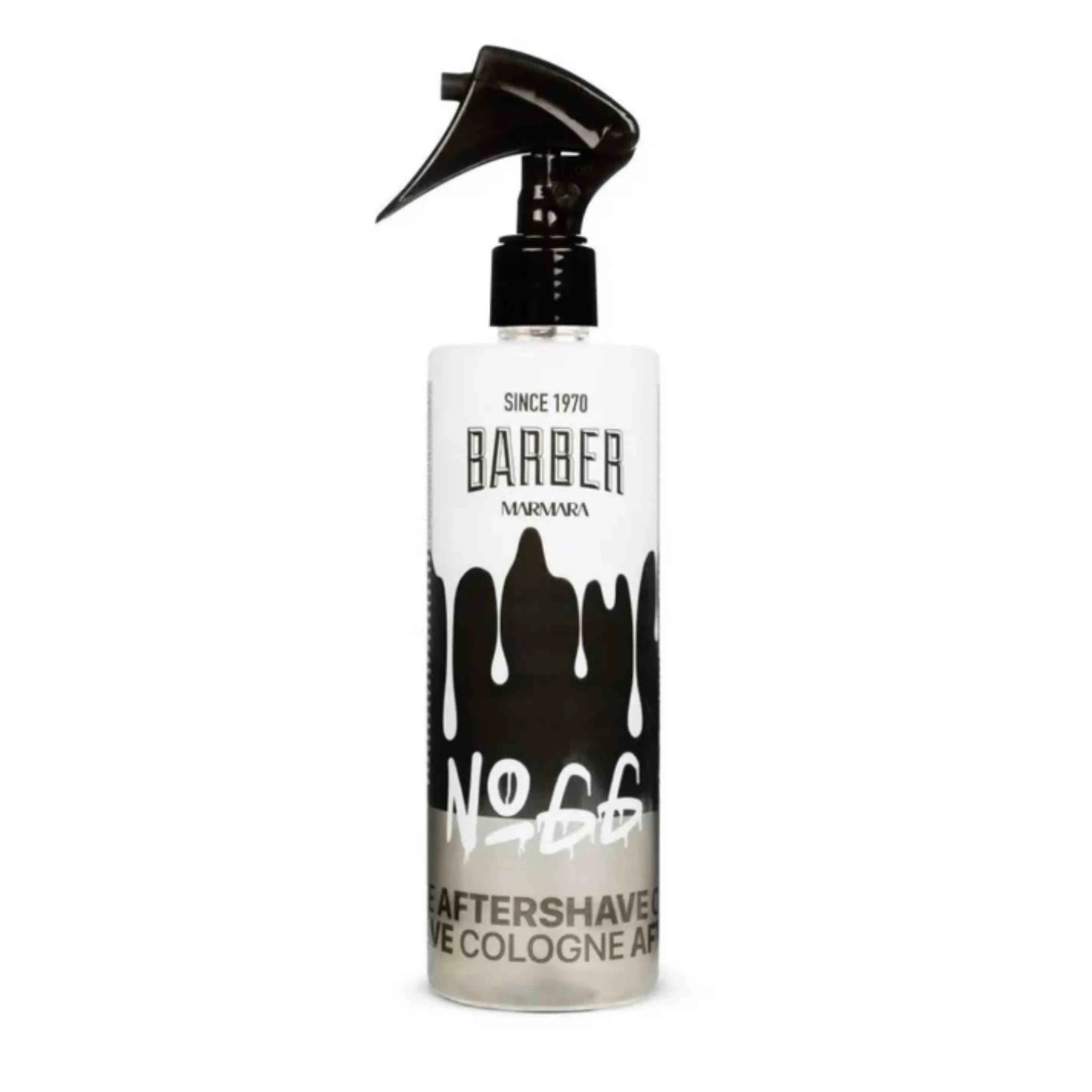Bottle of Barber Marmara No. 66 aftershave cologne spray on a white background