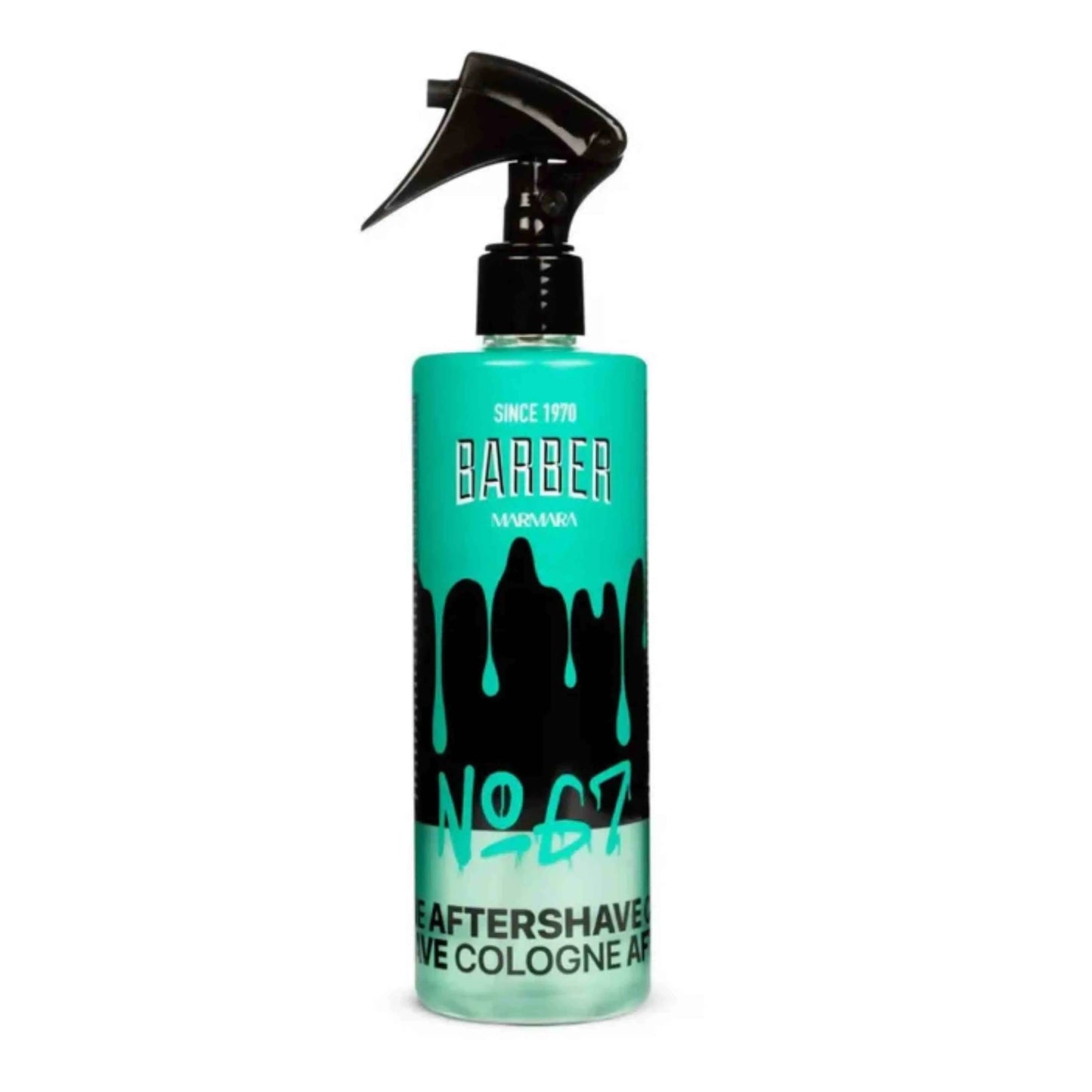 Marmara Barber Aftershave Cologne No.67 (400ml) Bottle of aftershave with a black and teal design on a white background