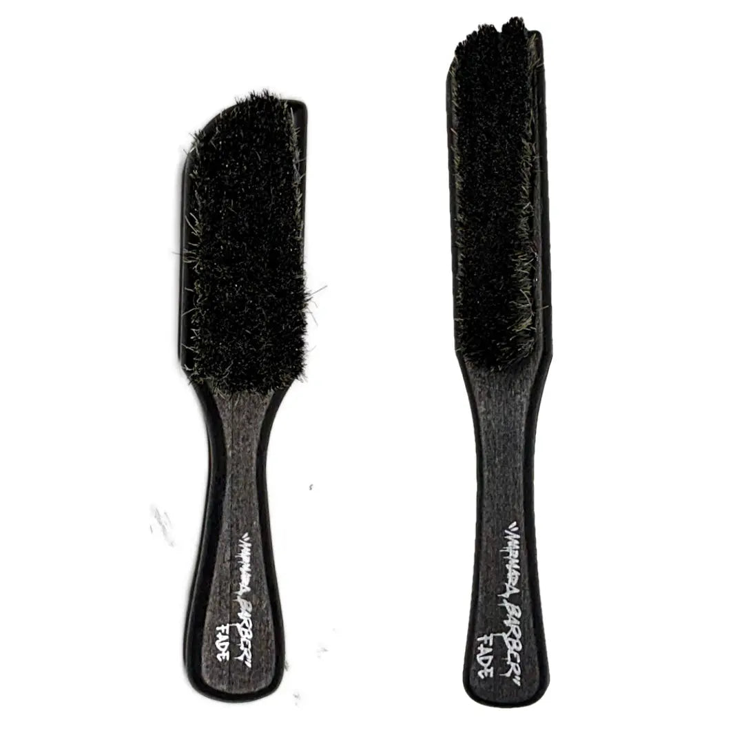 “Small and large Marmara Barber Fade Brushes for precise hair cutting and cleaning”