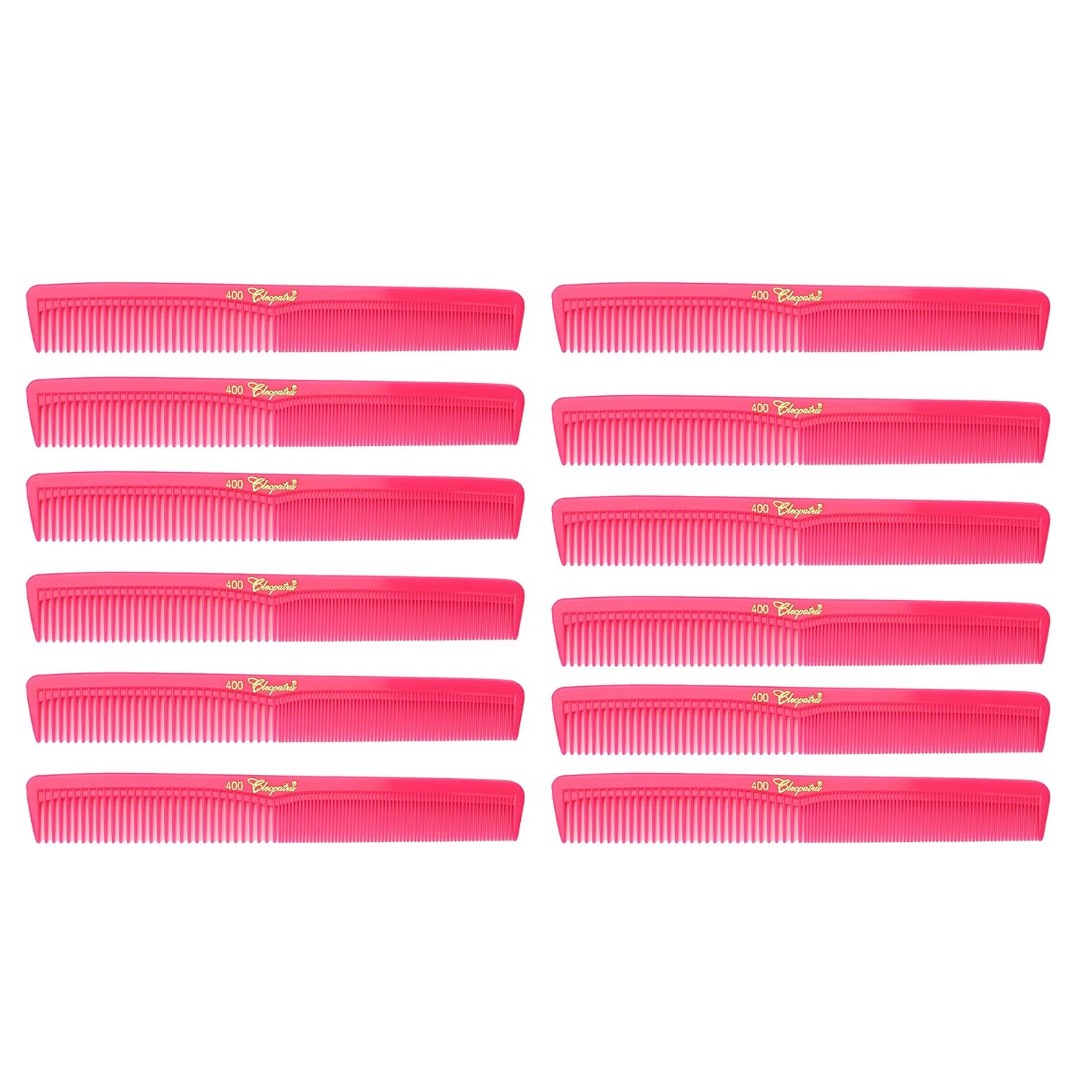 Krest Cleopatra 420 7" Flat Back Barber Comb (12 Pack) - Colors