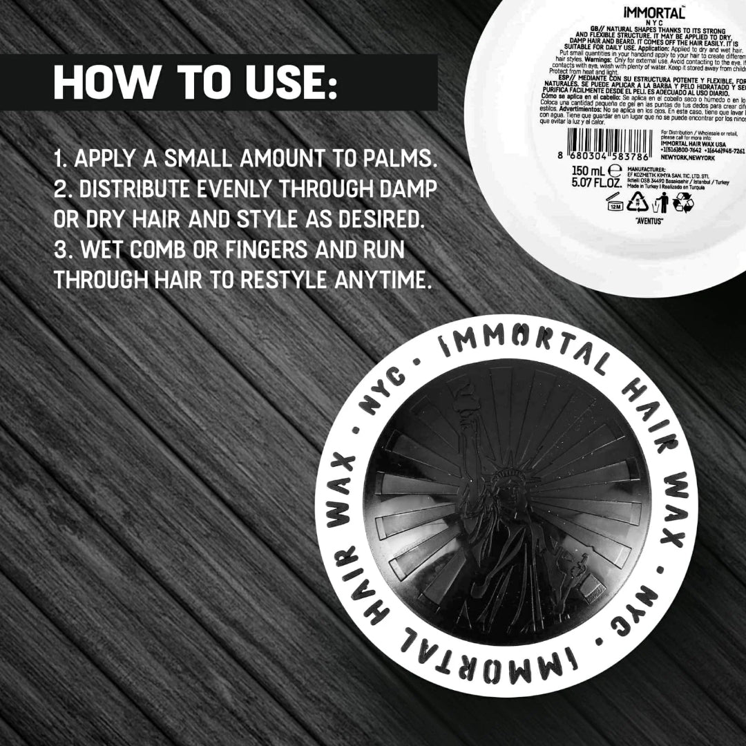 IMMORTAL NYC AVENTUS HAIR WAX – Strong Hold & Radiant Shine