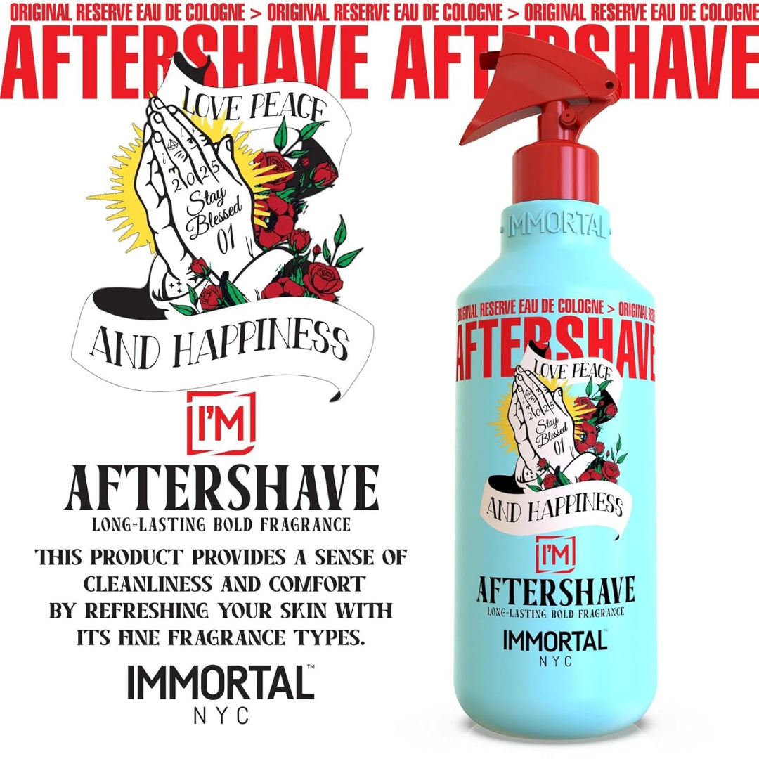 IMMORTAL NYC Stay Blessed 1 Aftershave – Energizing, Soothing Formula (150 ml)