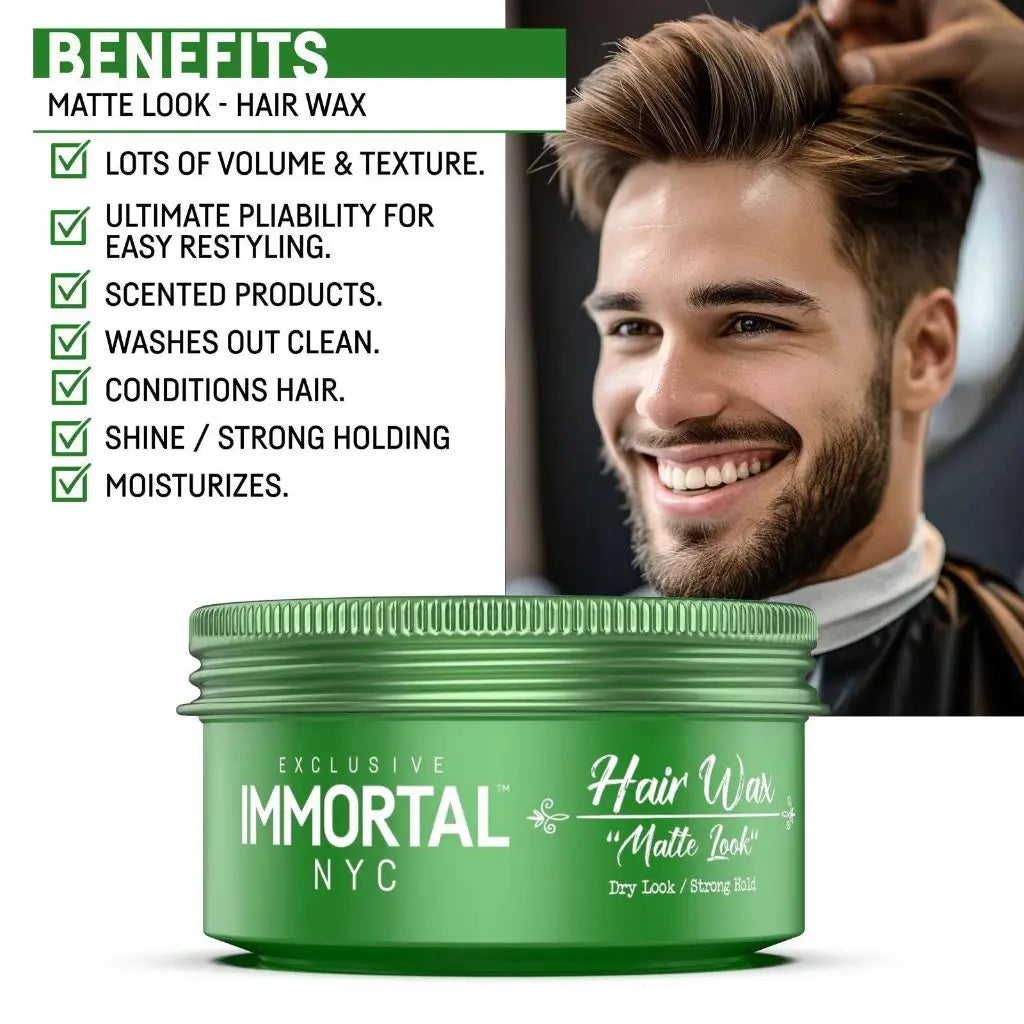 Immortal NYC "Matte Look" Hair Wax - Strong Hold, Matte Finish IMMORTAL NYC
