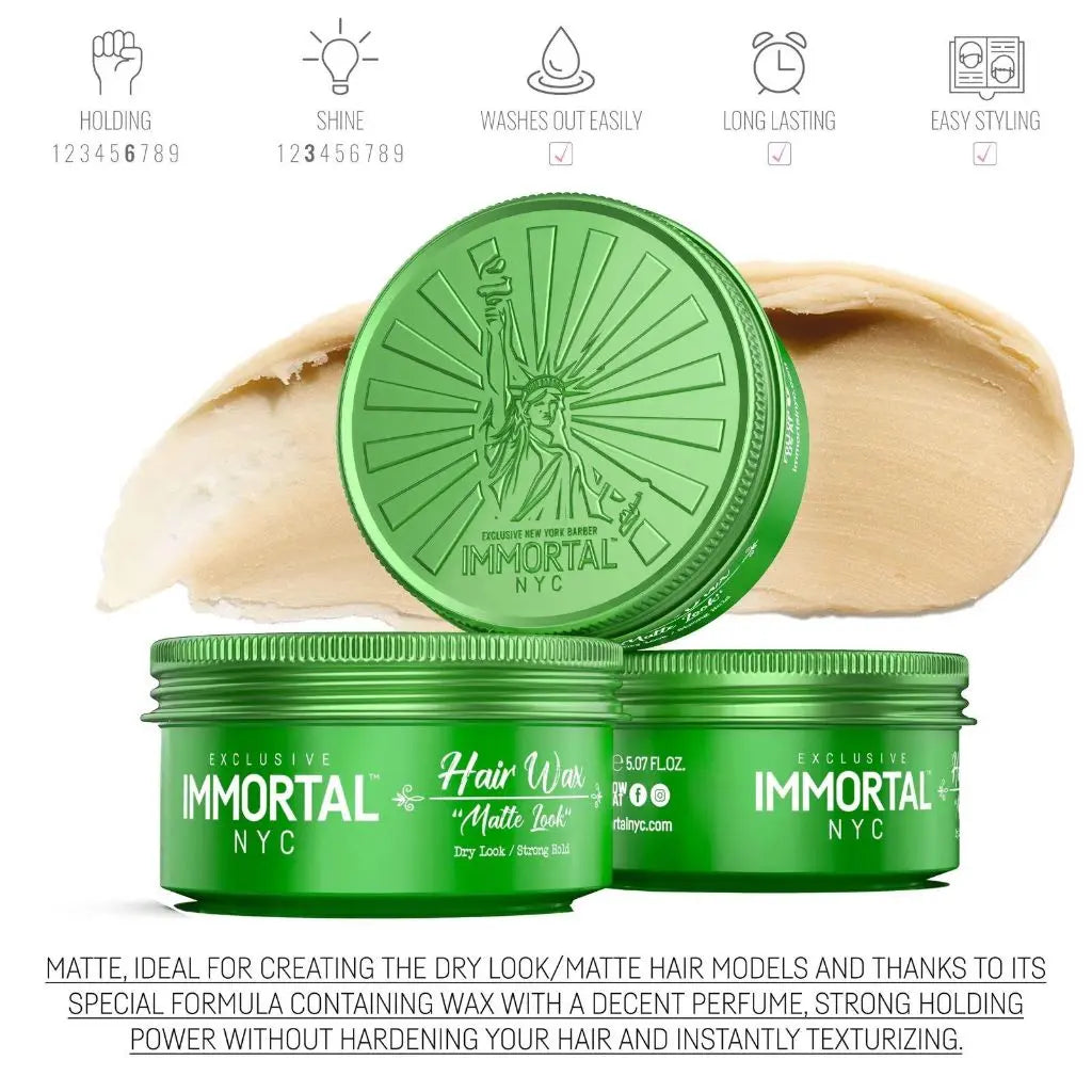 Immortal NYC "Matte Look" Hair Wax - Strong Hold, Matte Finish IMMORTAL NYC